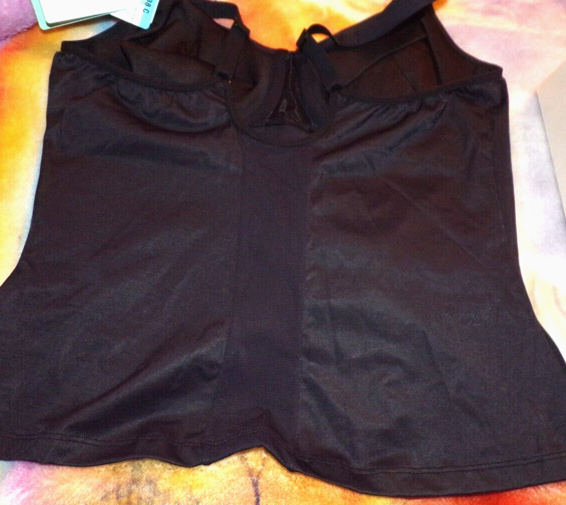 Vintage Vanity Fair Body Breathe Control cami 38c Black NWT