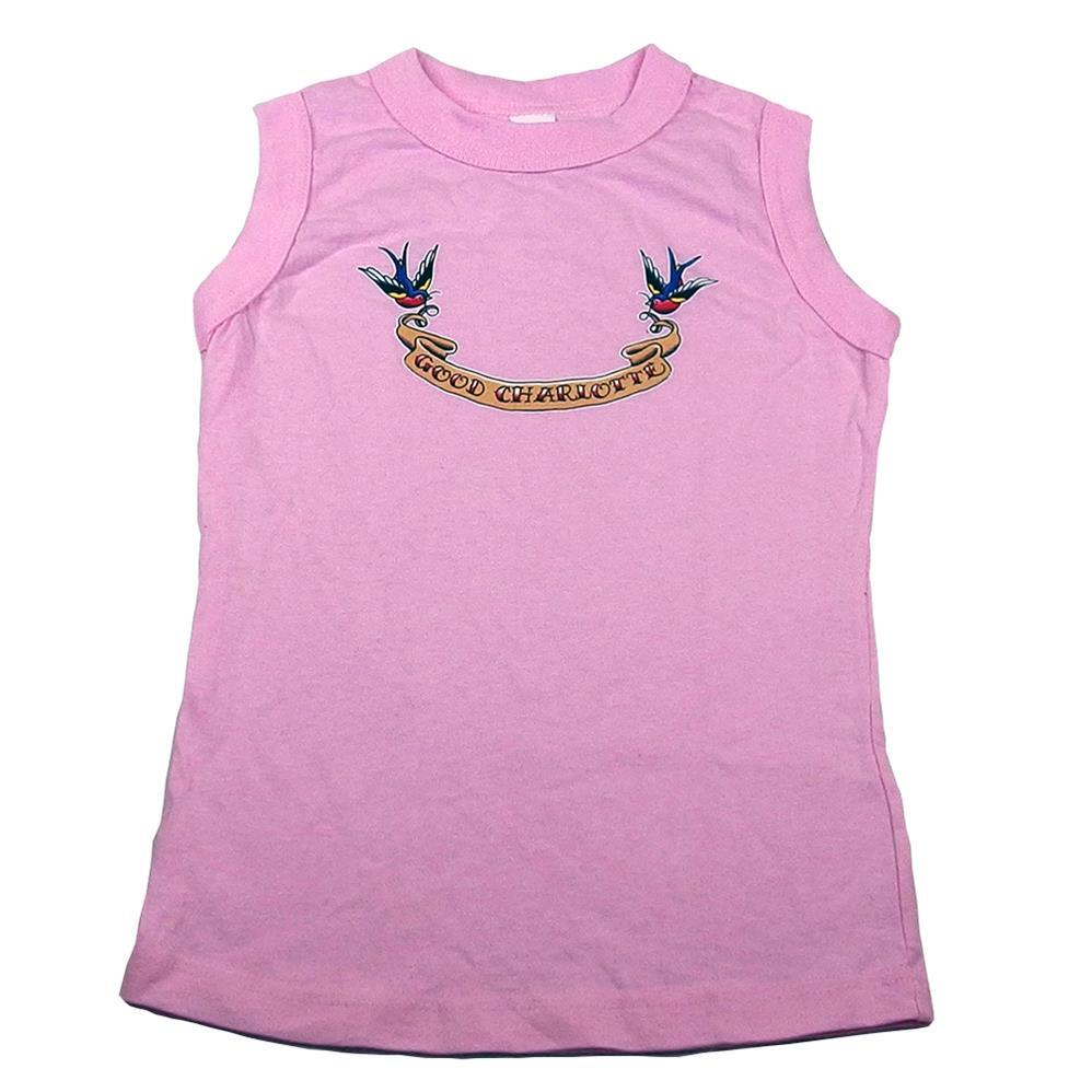 Vintage Good Charlotte Girl&rsquo;s Pink Tattoo Banner Logo Manbeater T-Shirt Size XL