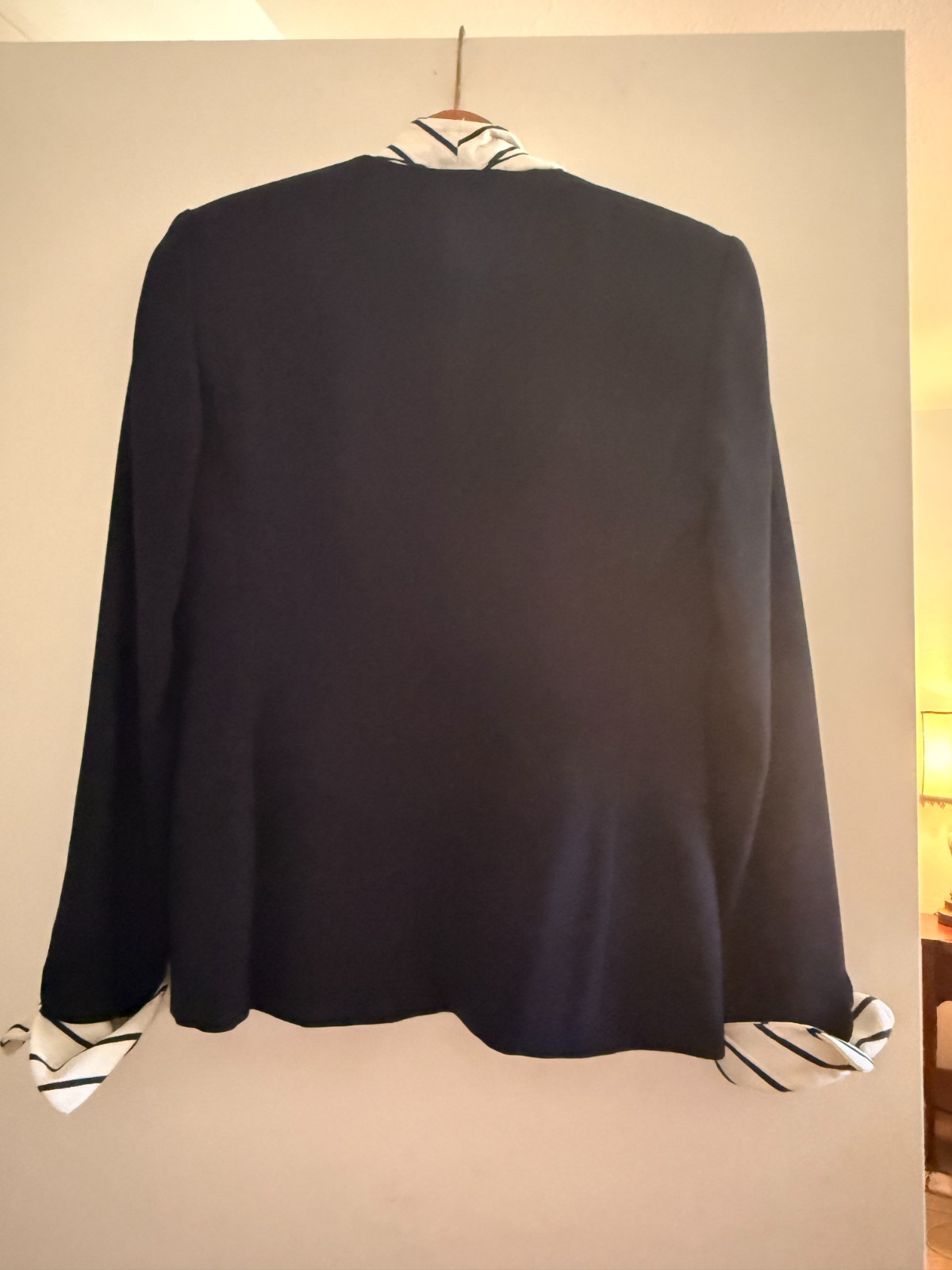 Christian Dior Boutique Vintage Navy Skirt Suit Size 4 Removable Collar & Cuffs