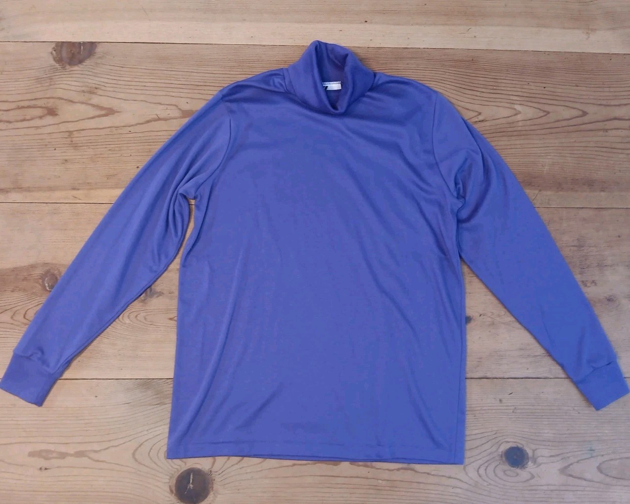 Vtg 80s Medalist Turtleneck Top Womens L Purple Pullover Activewear USA Made