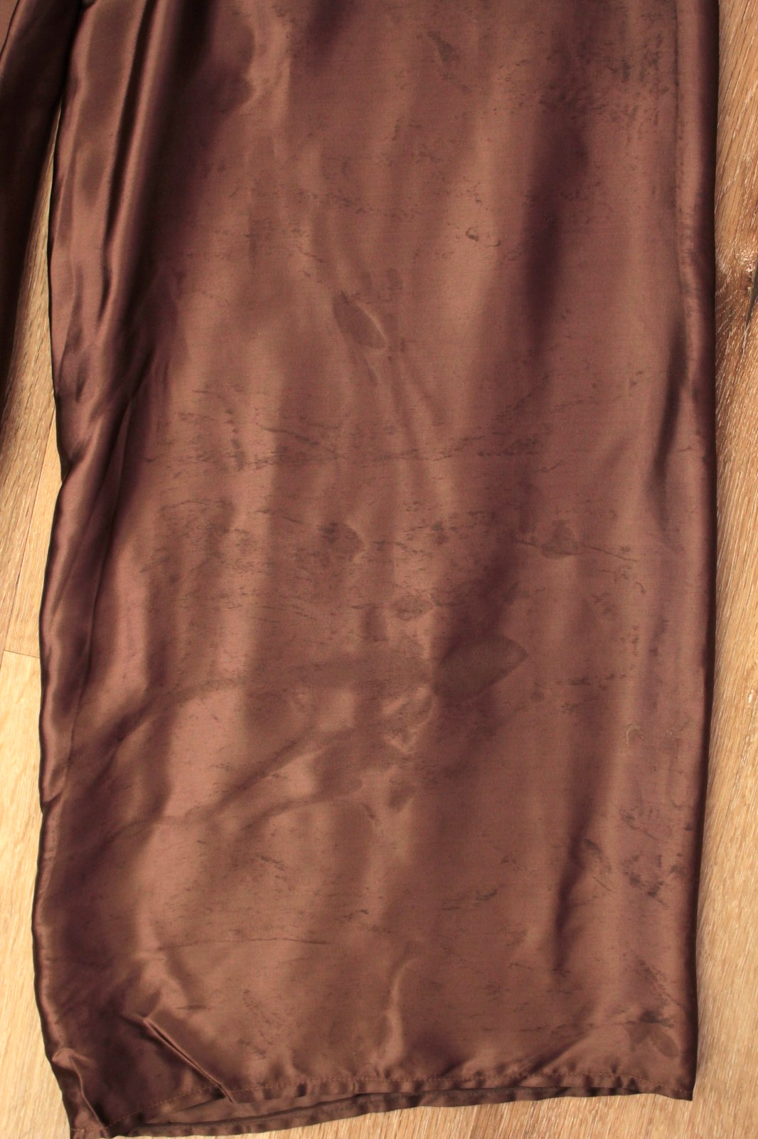 VTG Women&rsquo;s 40s Brown / Bronze Satin Side Button Wide Leg Pajama Pants S/M 1940s