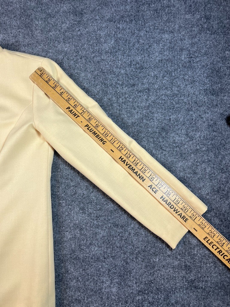 Vintage Brownstone Studio Pale Yellow Blazer Size 6 Minimalist Open Front USA