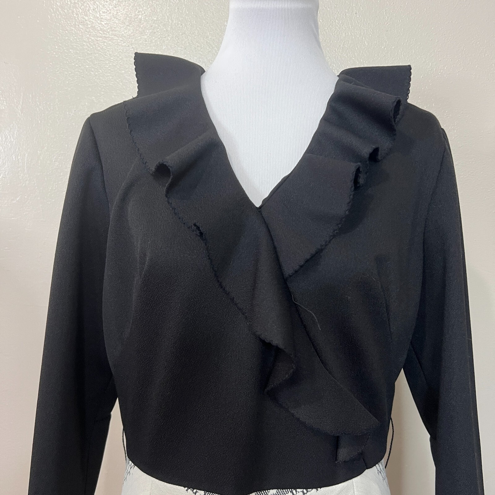 Vintage 60s Alfred Werber polyester Double knit maxi dress with Shawl Collar S/M