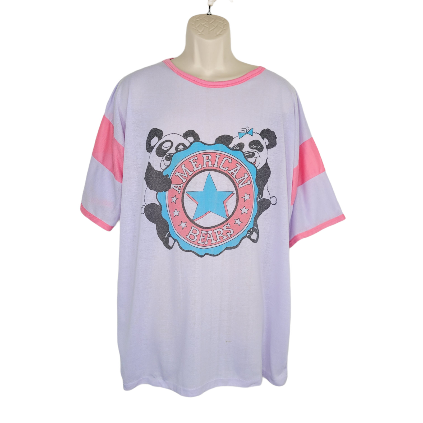 Vintage Focus Fashion Womens American Bears T Shirt Top One Size Fits All Panda