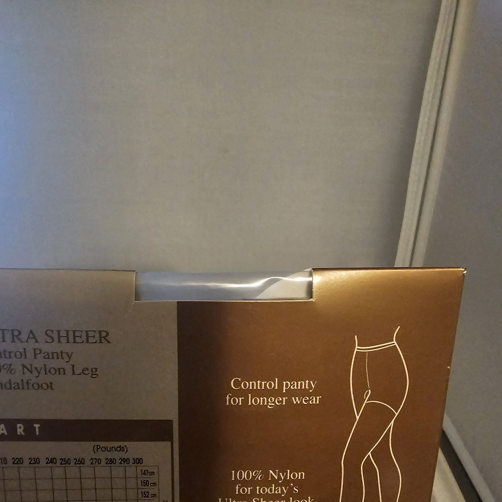 Vintage Sheer Intrigue Coffee Nylon Size B #4325 Ultra Sheer Control Panty Italy