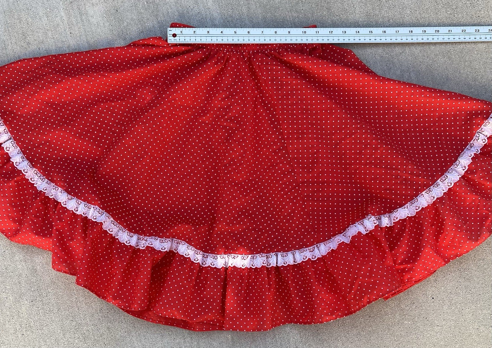Vtg Partners Please Malco Modes Red Polka Dot Prairie Western Square Dance Skirt