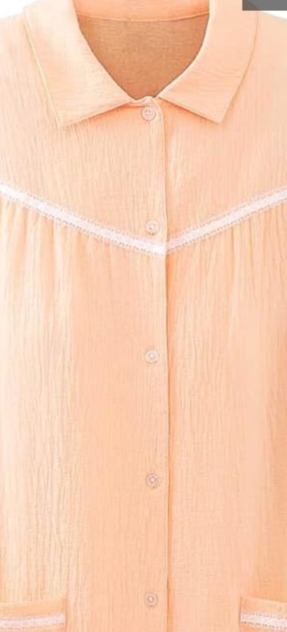 Vintage Nightgown Peach Mumu 2XL House Coat Grandma Chic