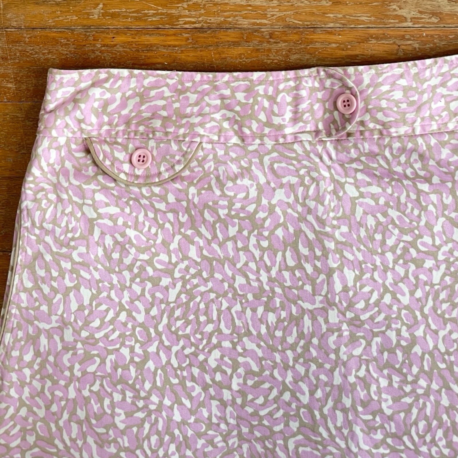 Vintage Abstract Print Skort Size Medium 31&Prime; Waist 1990s Cotton Shorts/Skirt