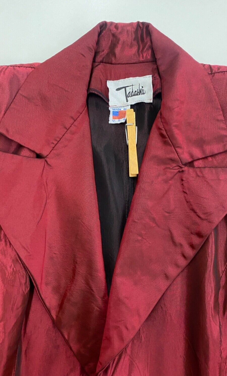 Vintage 1980s red Victorian-style jacket S M long goth glam tuxedo tailored