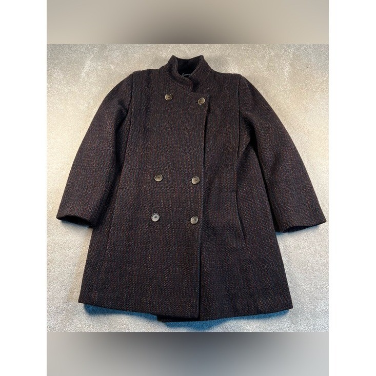 Vintage Wool Coat Pea Coat Gray Tweed Union Made in USA Forecaster Of Boston 6