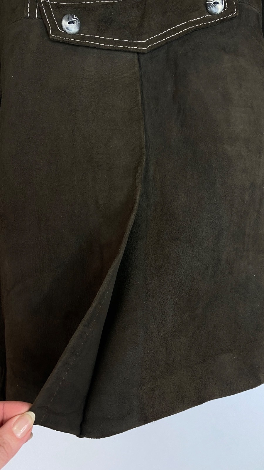 Vintage 1970s dark brown suede jacket JOSEPH MAGNIN XS genuine leather boho