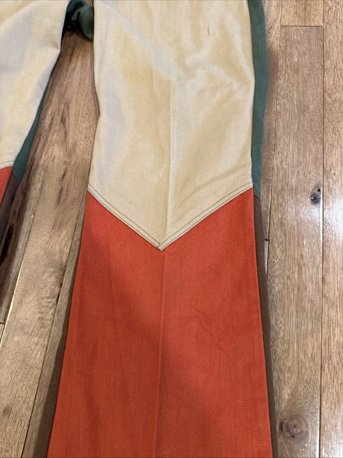 True Vintage 1970s Colorblock Hippie Flare Bell Bottom Pants 32 X 31