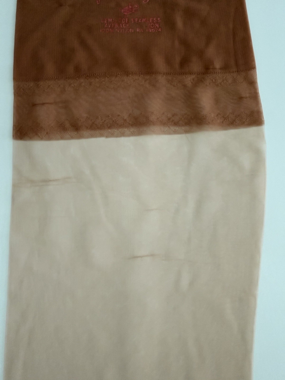 Vintage Seamless Stocking Flat Knit Stockings Bare Heel 32 1/2 Inches