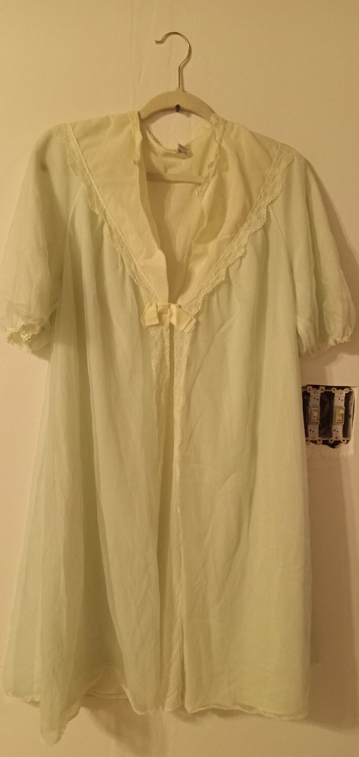 St Michael. Peignoir NightDress Vtg 60s Blue 38/40