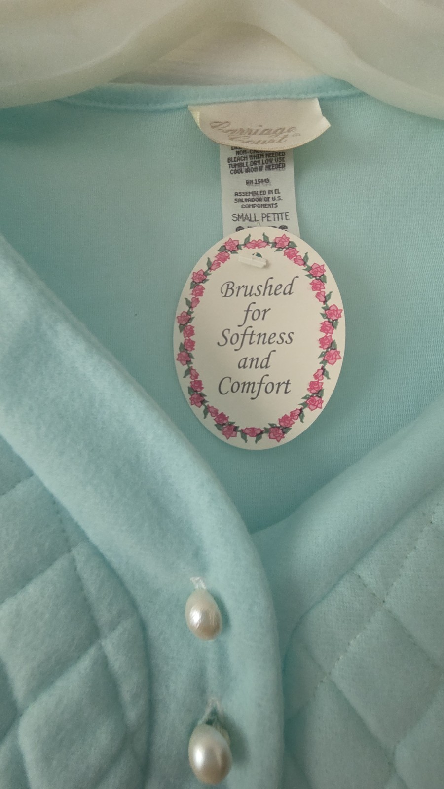 Carriage Court for Sears Women&rsquo;s Robe – Small Petite – Aqua Blue Vintage Cozy