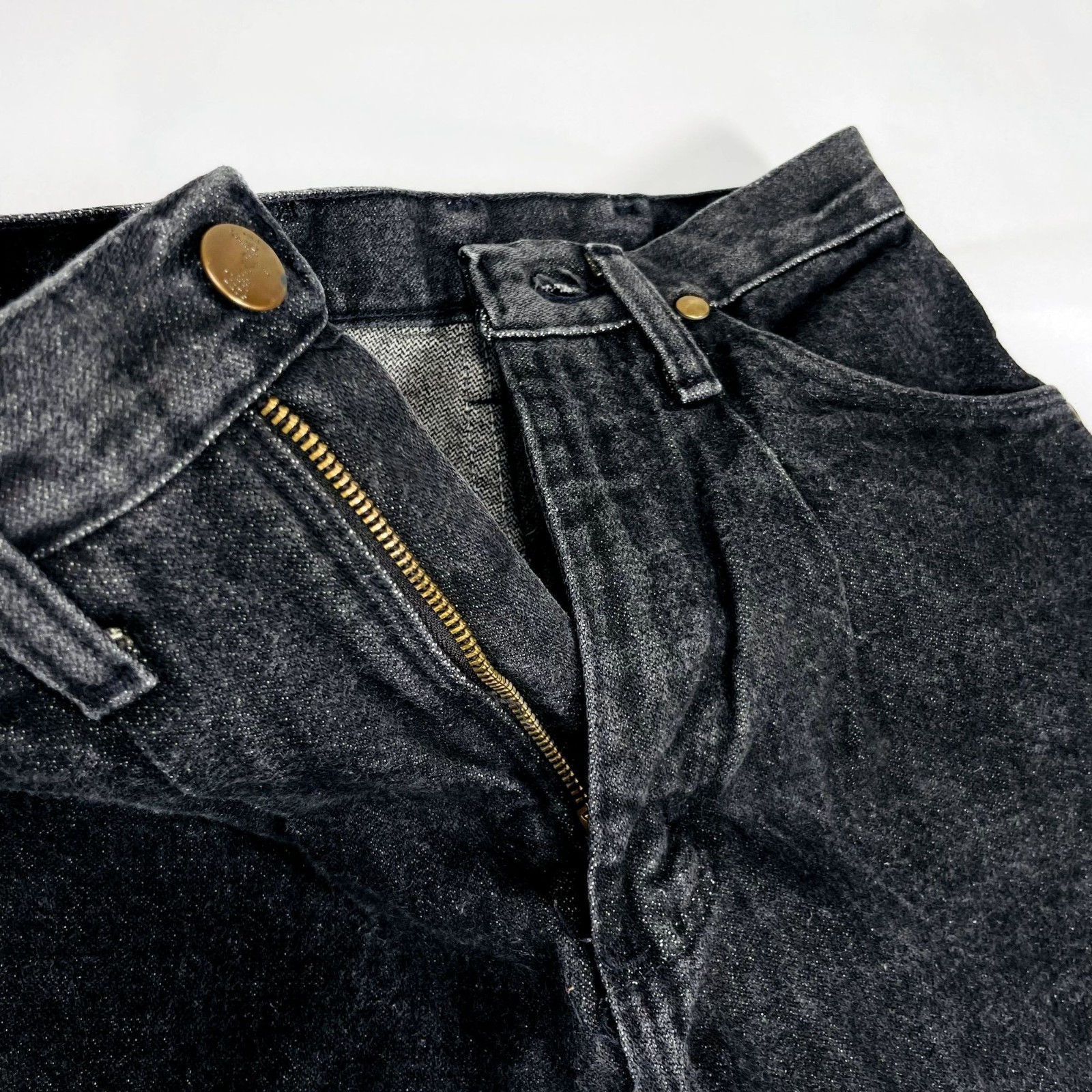 Vintage Wrangler Womens High Waist Black Denim Leather Patch Mom Jeans 5 / 25&Prime;