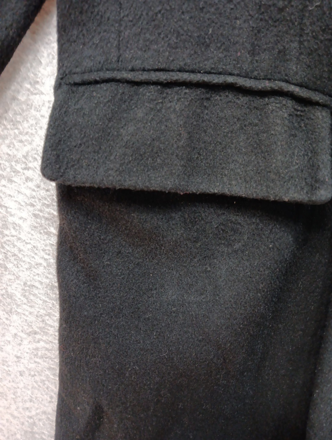 VTG Teller Coat The Original Imported Sz L (48C, 46L) Black Wool Faux Fir Collar
