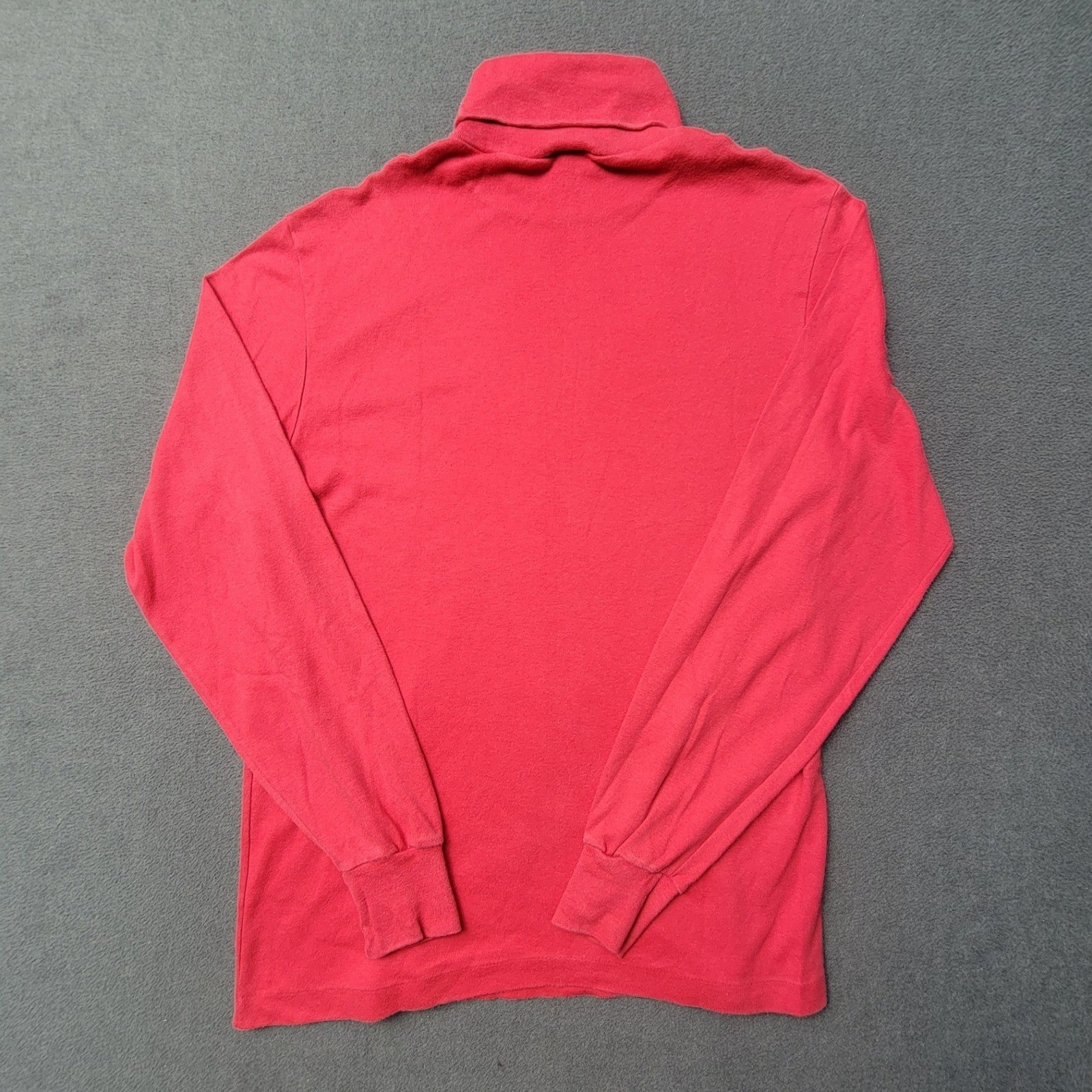 EUC LL Bean Turtleneck Women-Medium-Tall Red Long lSeeve Cotton Vintage Classic