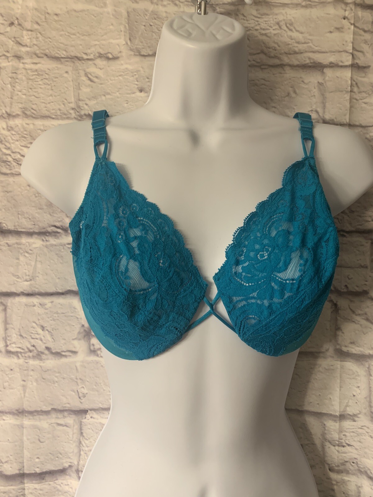 Vintage Victoria&rsquo;s Secret Gold Label CROWN Bra 36D Made in USA BLUE 70817 #B1540