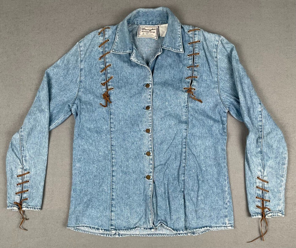 VIntage 80&rsquo;s Wrangler Western Wear for Women Denim Button Up Long Sleeve Medium