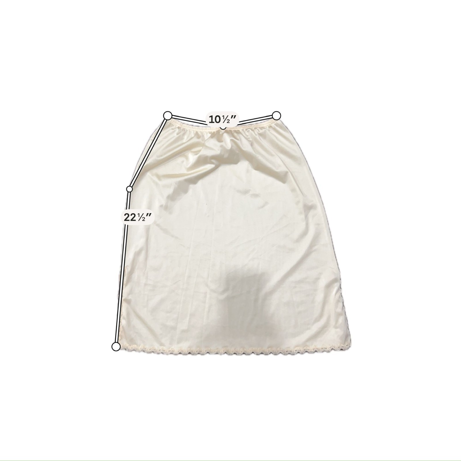 Vanity Fair Large Cream Nylon Half Slip Lace Hem Ethereal Romanticcore