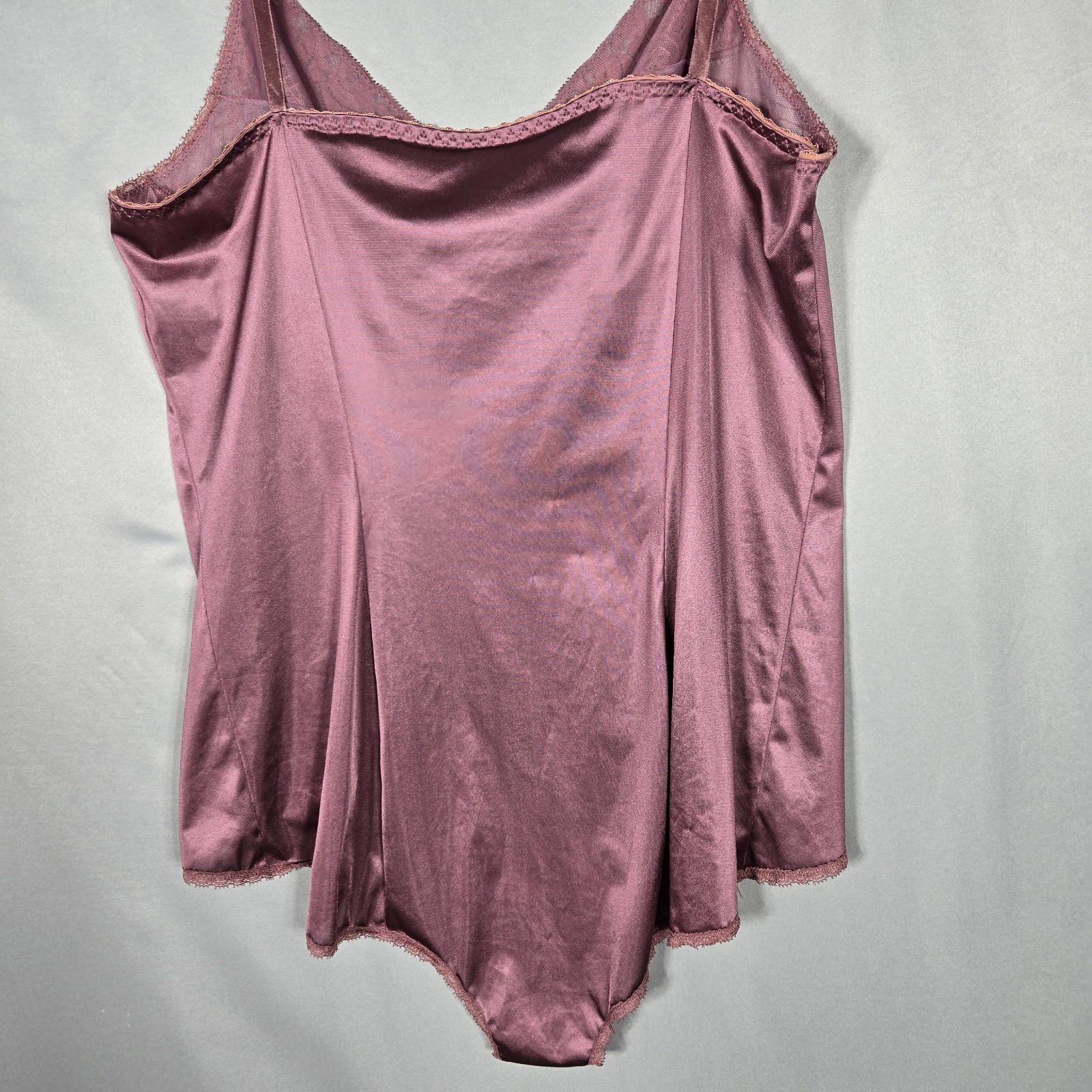 Vtg Vassarette Underneath It All Bodysuit 36 Dusty Rose Lace USA Boho Coquette