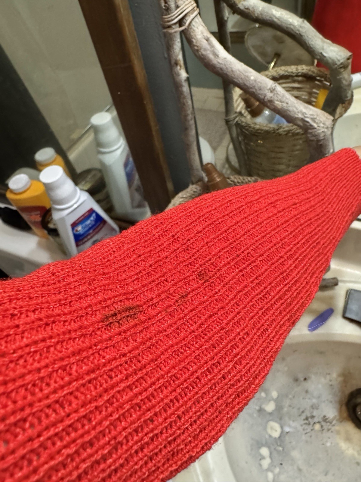 Vtg The Knit Group Stretch Acrylic Sweater Wiggle Dress Fitted Red Skinny Sleeve