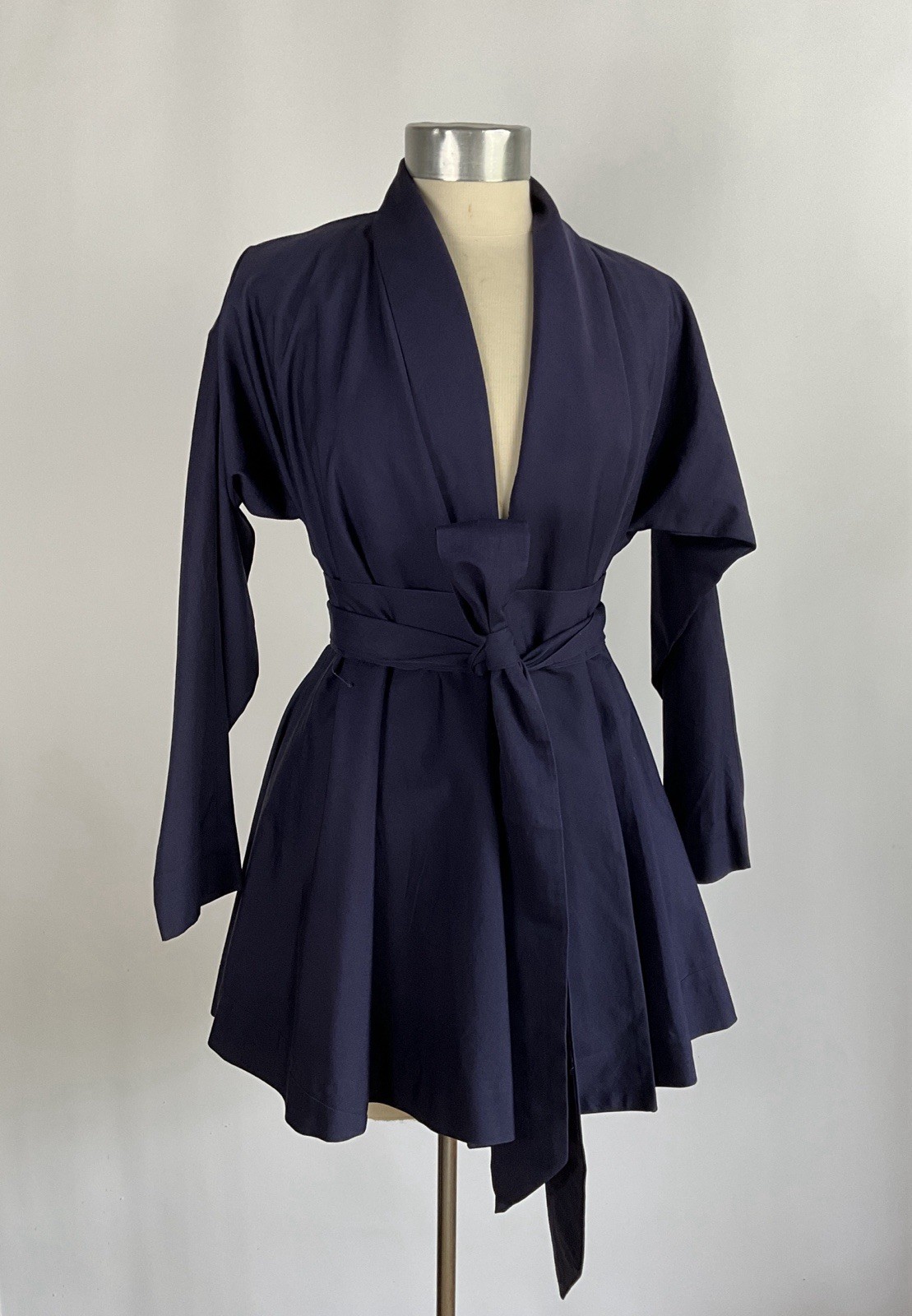 Vintage 1950&rsquo;s Claire McCardell Navy Silk Faille Jacket with Double Wrap Belt