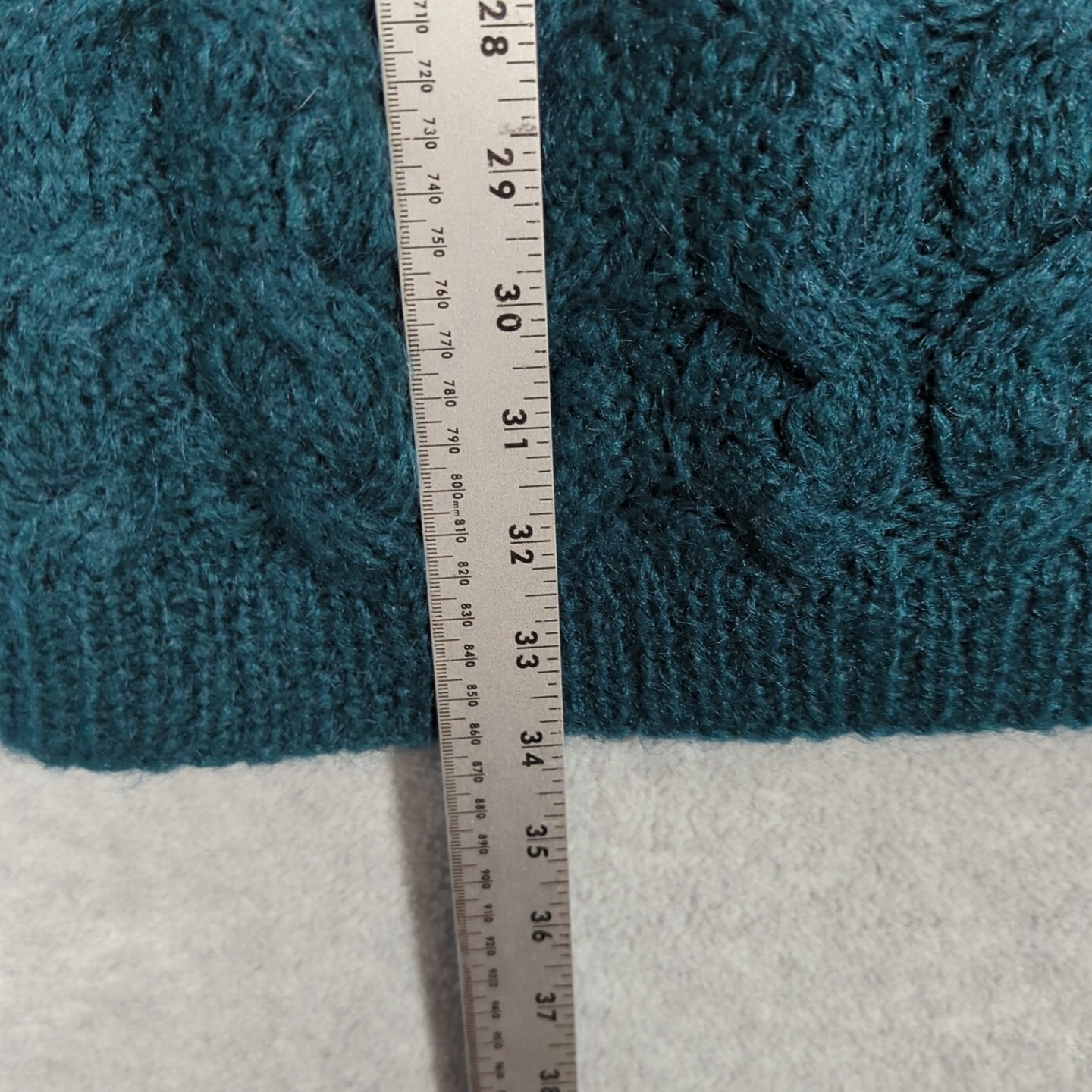 80&rsquo;s Compagnie Internationale Express Teal Fuzzy Mohair OVERSIZE Sweater M Retro