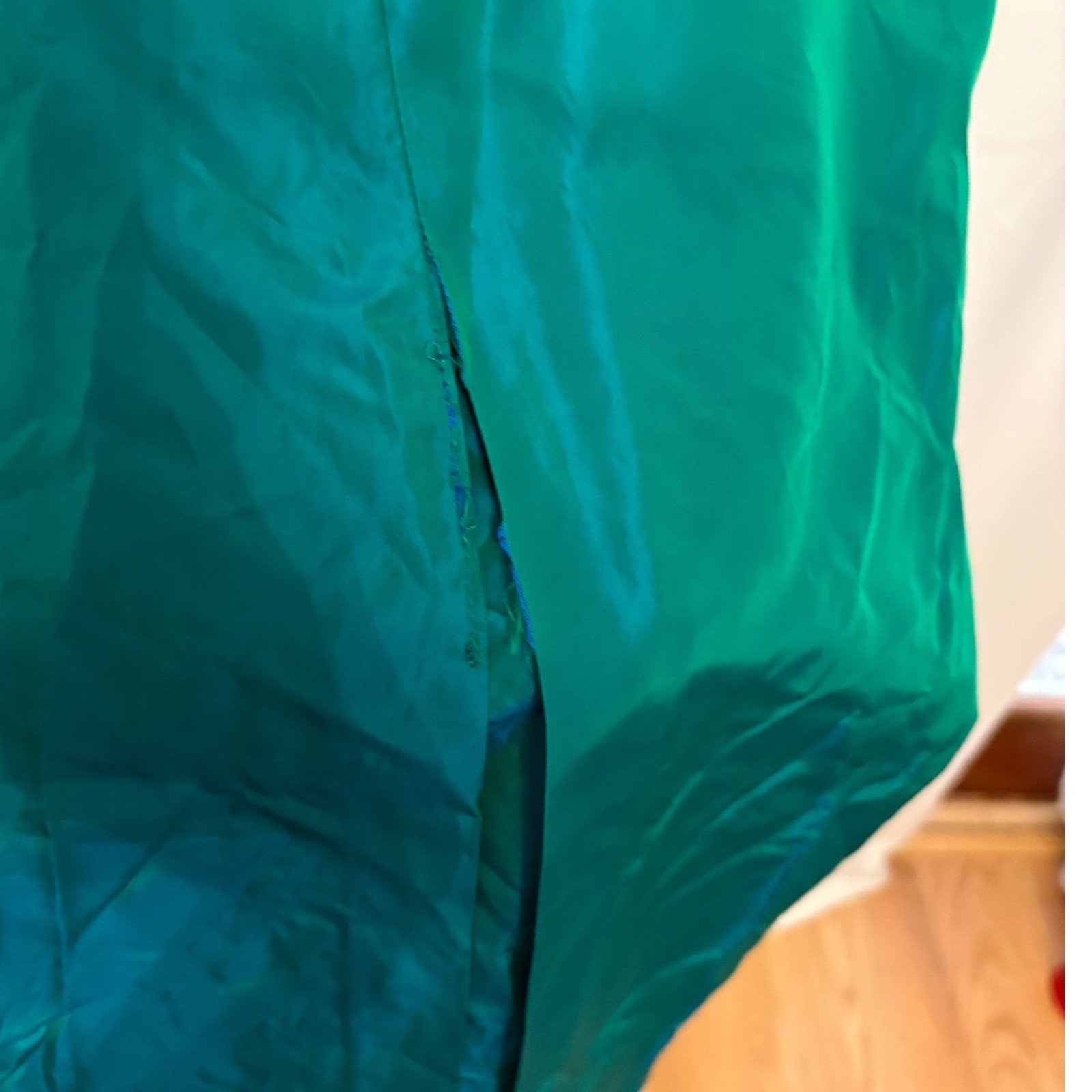 Dance Allure Alfred Angelo Teal One Shoulder Taffeta Gown 80s Prom 11/12
