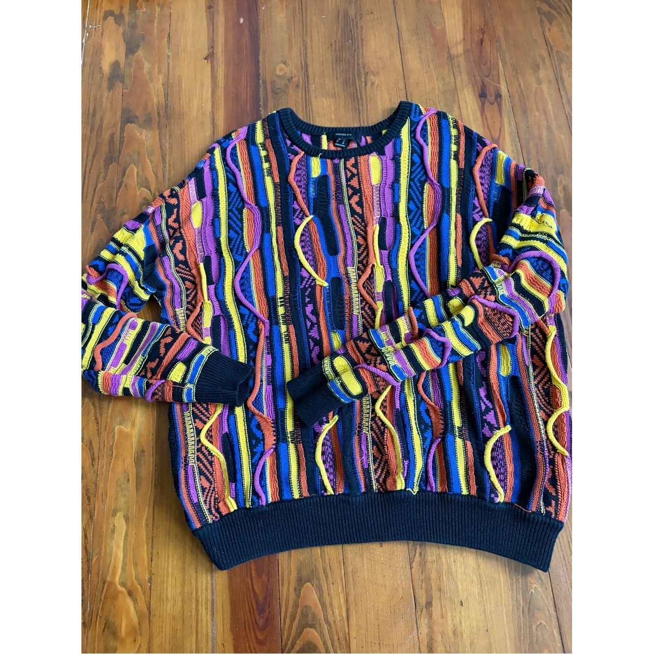 Forever 21 Coogi Inspired 90&rsquo;s Retro Sweater Multicolored Size 1X