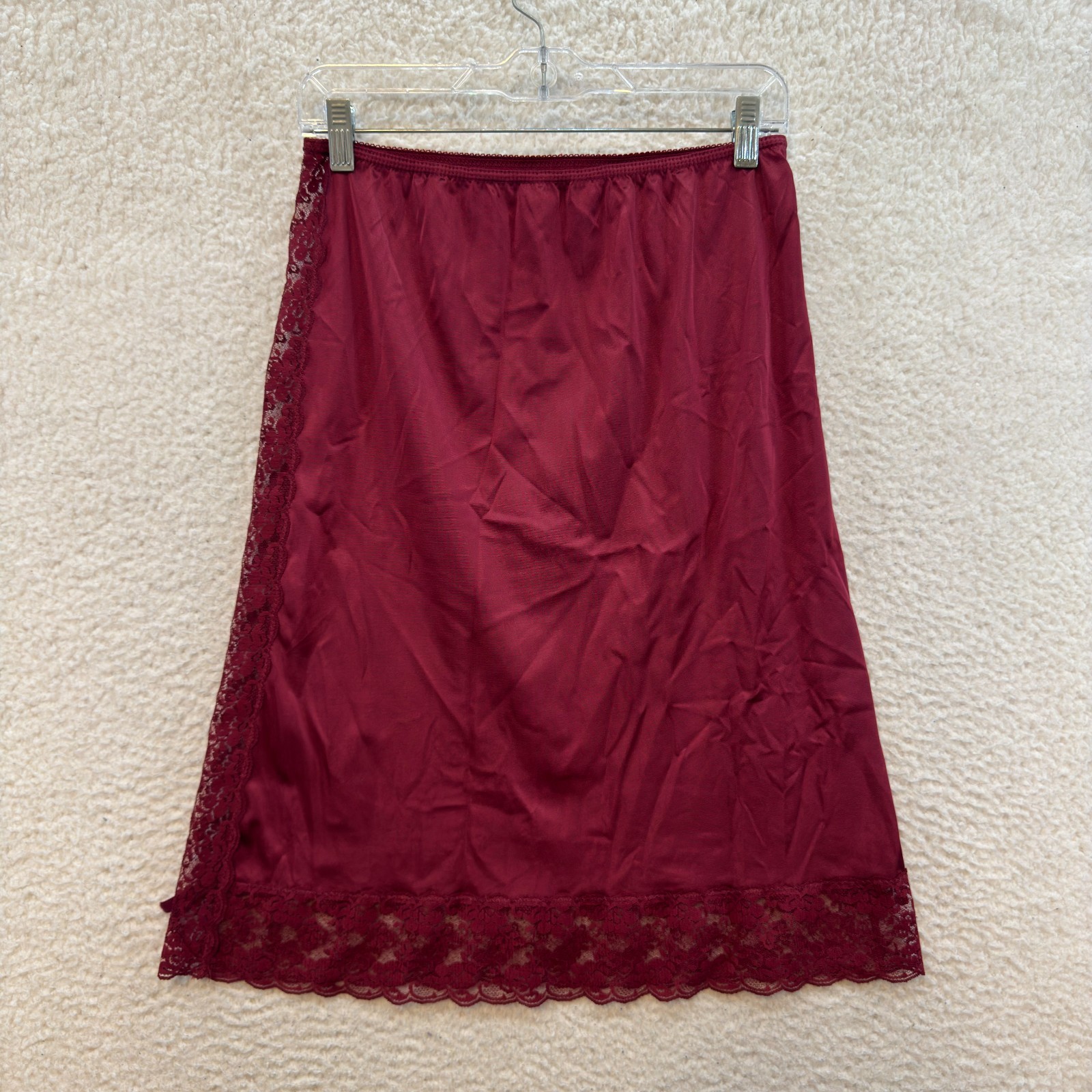 Vintage Slip Skirt XS Small 0 2 24 26 Red Lace Edwardian Victorian Goth