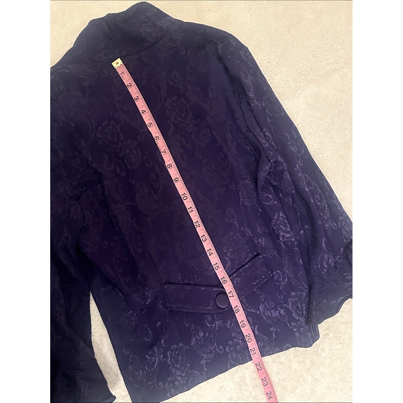 Vtg Women 10 Purple Tailored Peplum Blazer Paisley Tapestry Whimsigoth Fairy
