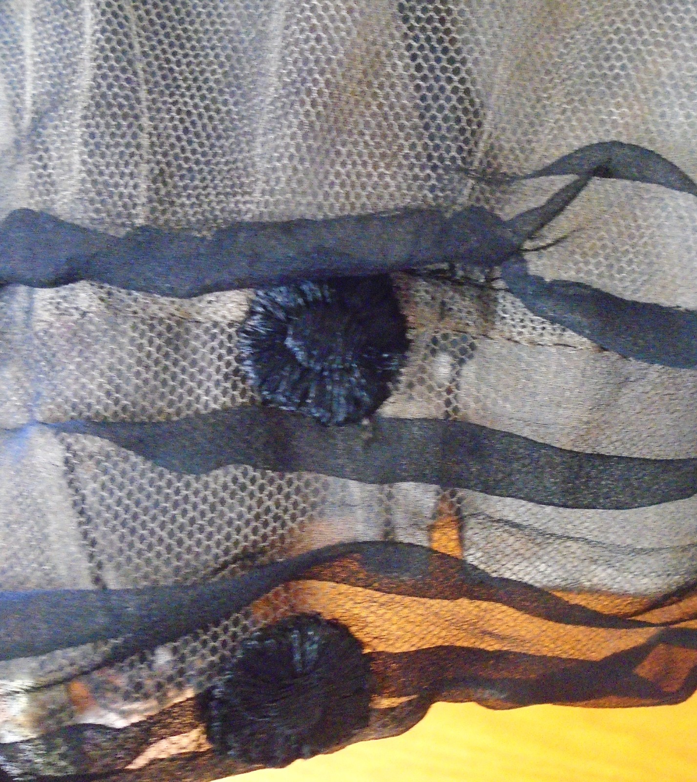 ANTIQUE 1910&rsquo;s 20&rsquo;s EDWARDIAN BLACK SHEER MESH BLOUSE LINED SOUTACH TRIM Sz S-M