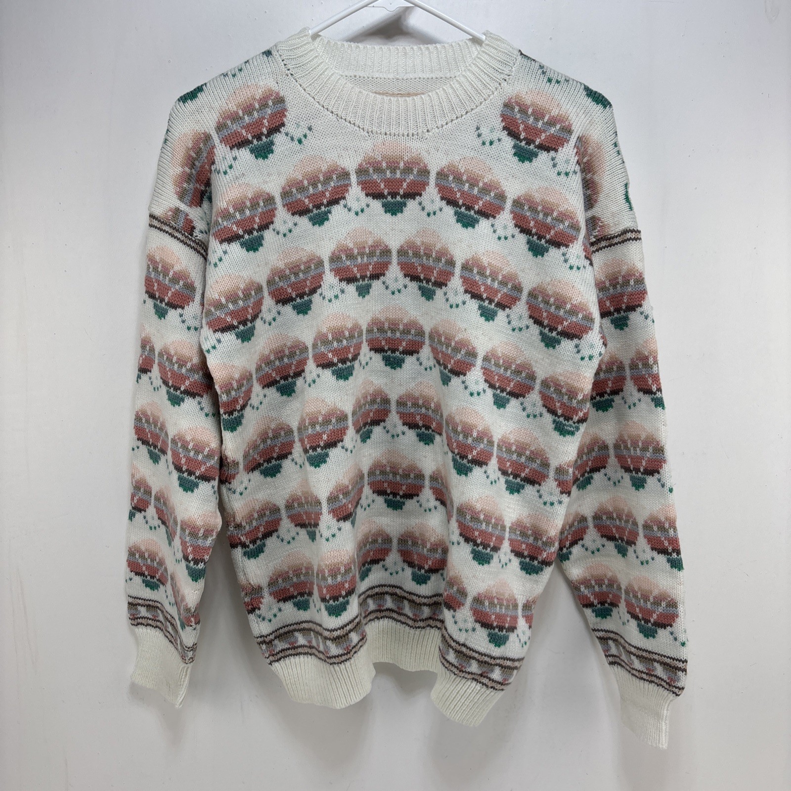 VTG Grandmacore Retro Knit Hot Air Balloon Sweater Eclectic Retro Cottagecore