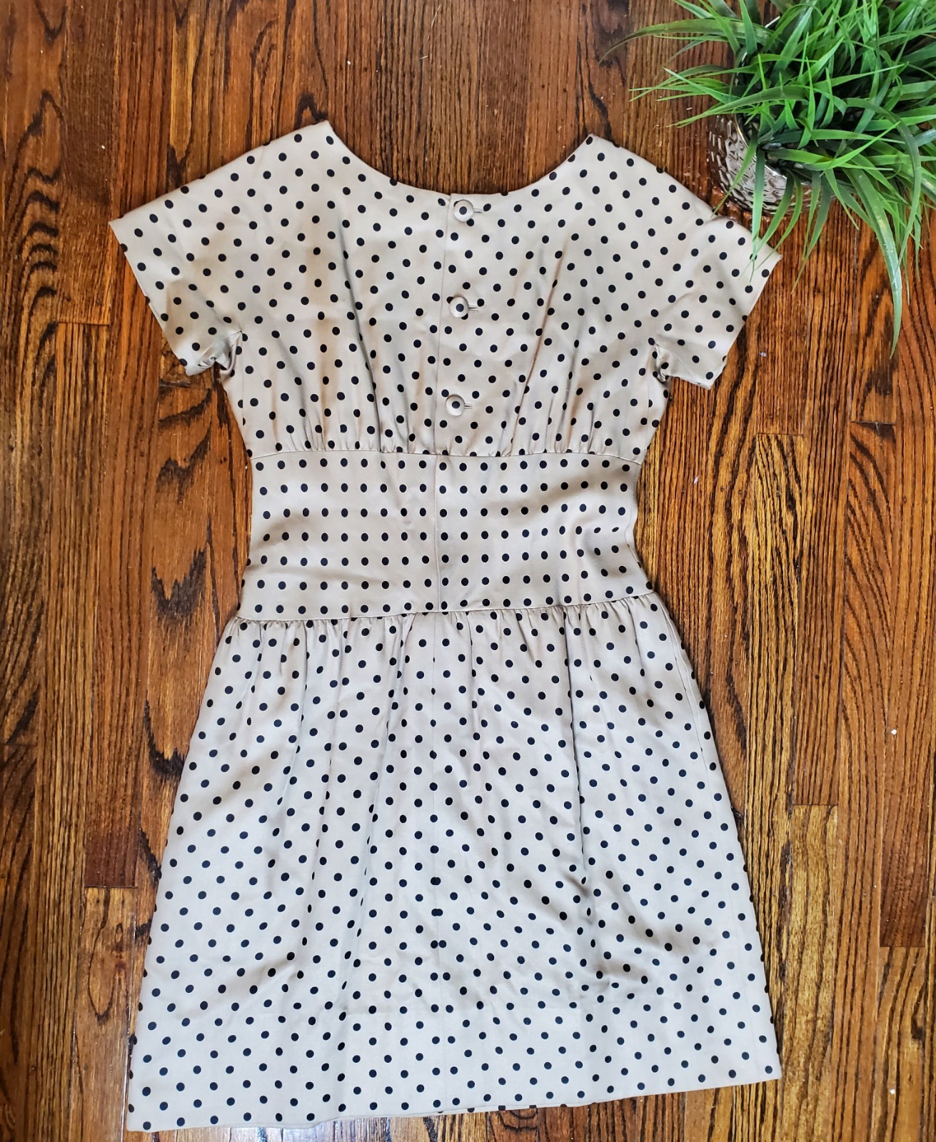 NORMAN NORELL VINTAGE 60&rsquo;s Polka Dot Cream & Black Size S