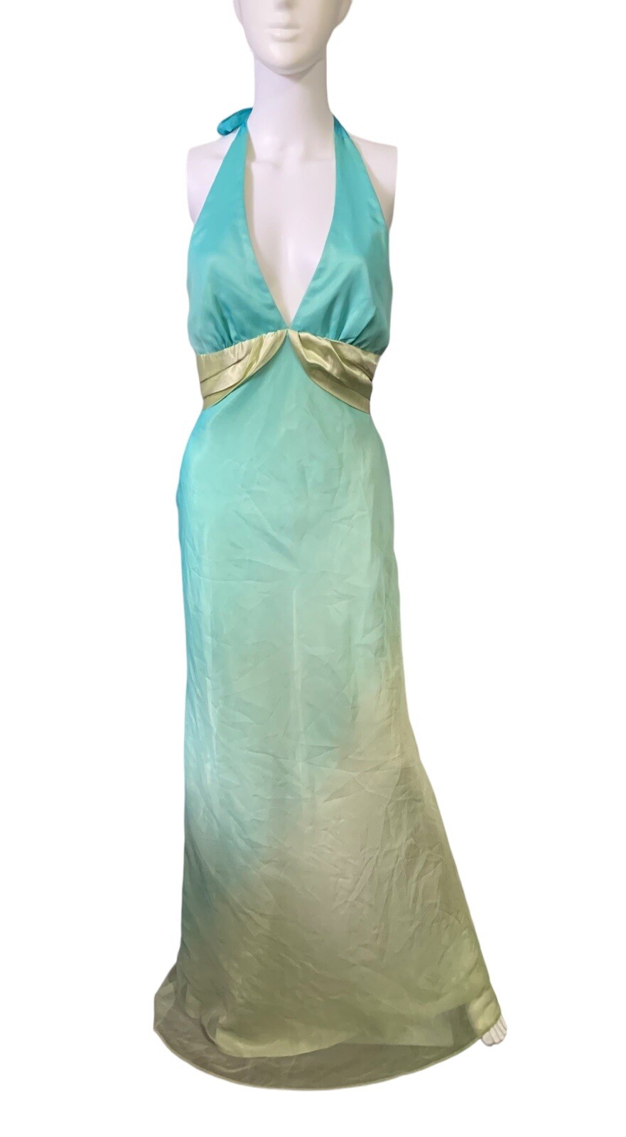 VTG Maxi Dress Gown Fairycore Evening Formal Nightway Size 4 Halter Prom