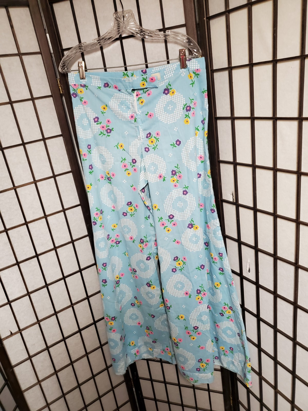 Vtg 60s 70s bell bottom pants elephant flare wide leg hippie 32X33&Prime; Flower Power