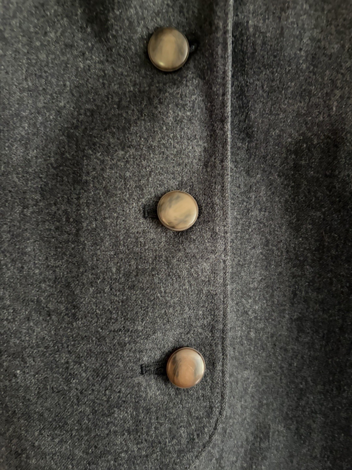 Vintage 60s Miss Pendleton Cropped Wool Blazer Sz 6 Charcoal Pointed Hem Lik New