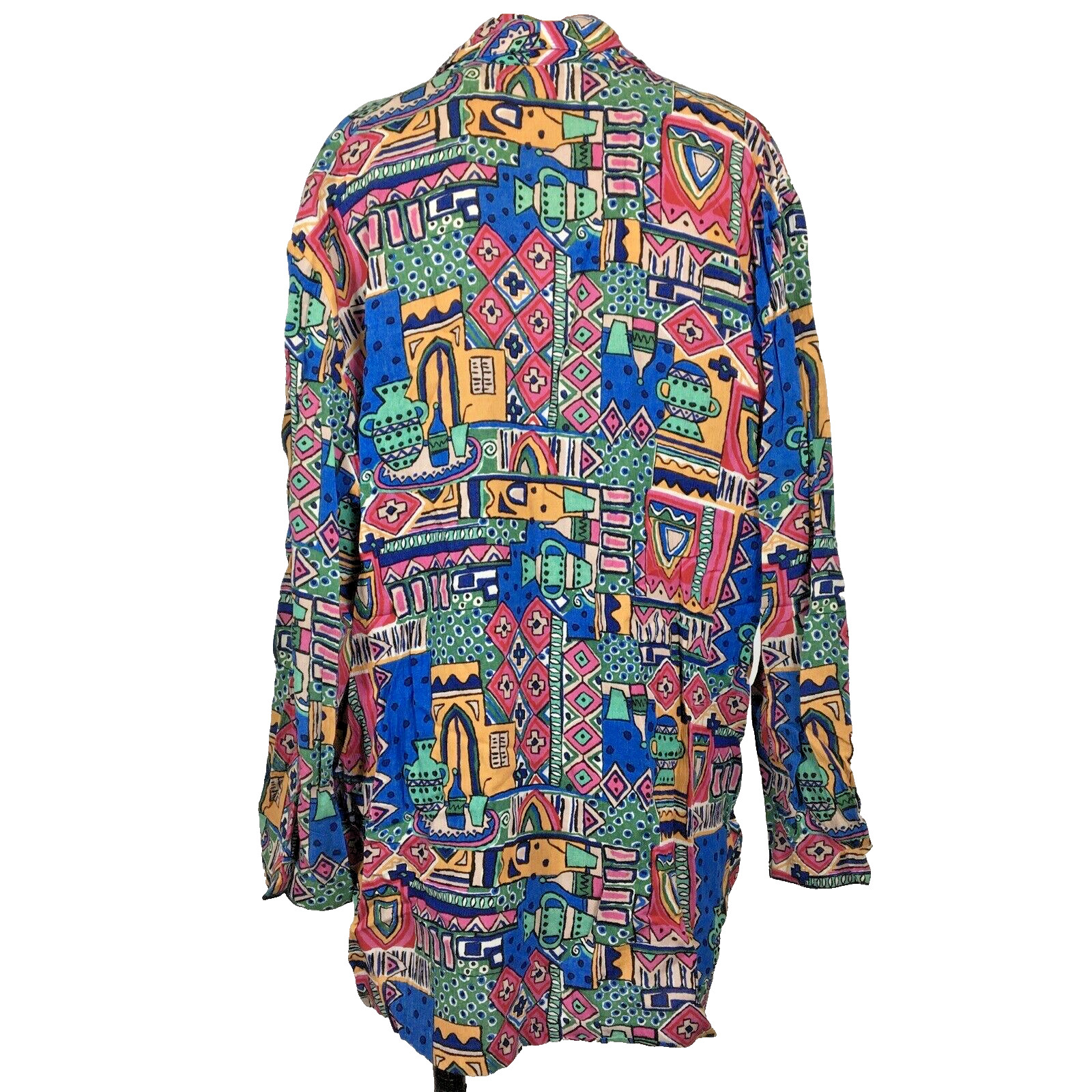 VTG 80S UNITS LIMITED EDITION Geometric Loud Slub Boyfriend Blazer Oversized OS