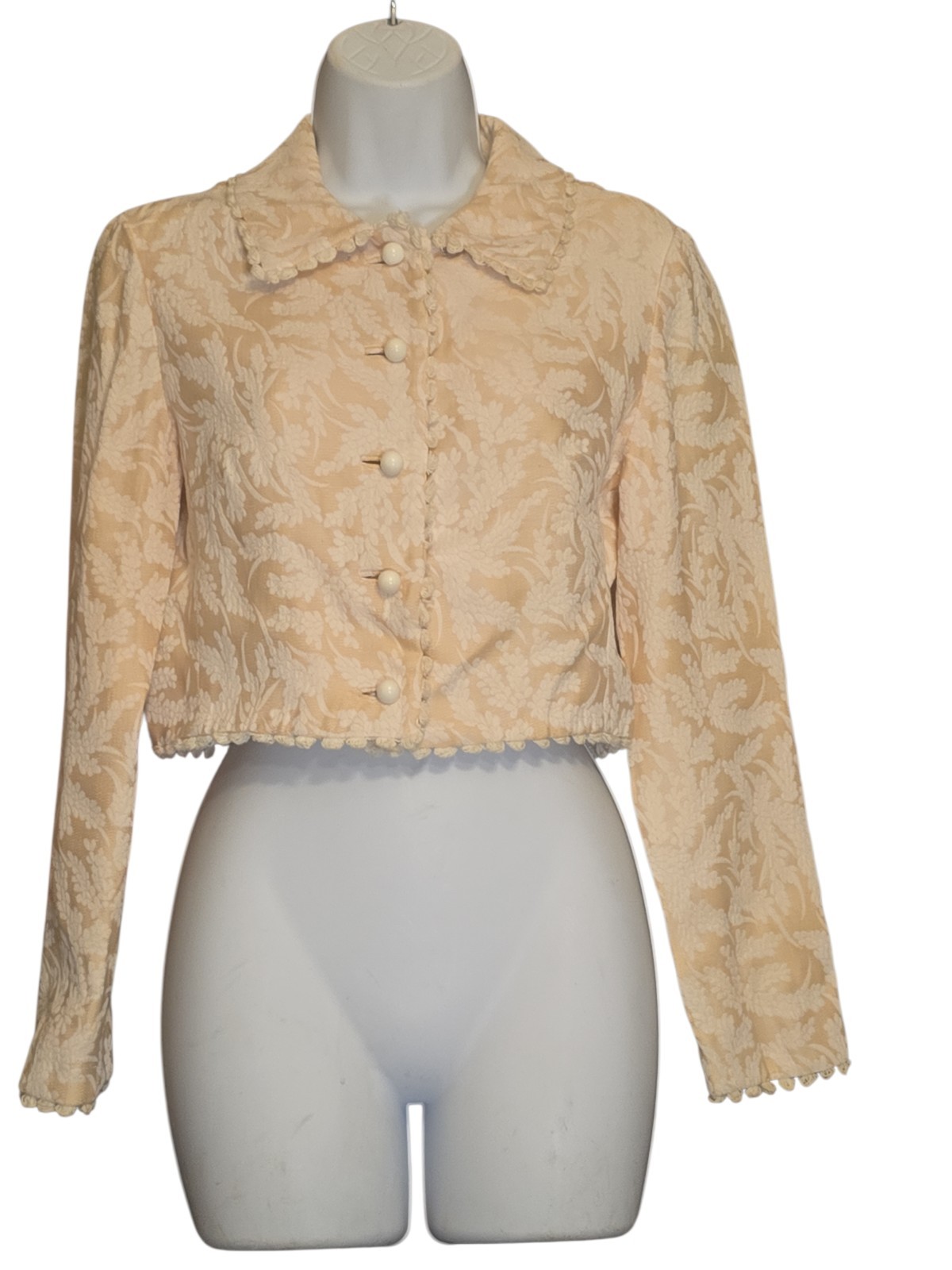 A.F. Boutique Anne Fogarty Yellow Suit Dress Blazer Sz Vintage 10 W-30 B-34 (S)