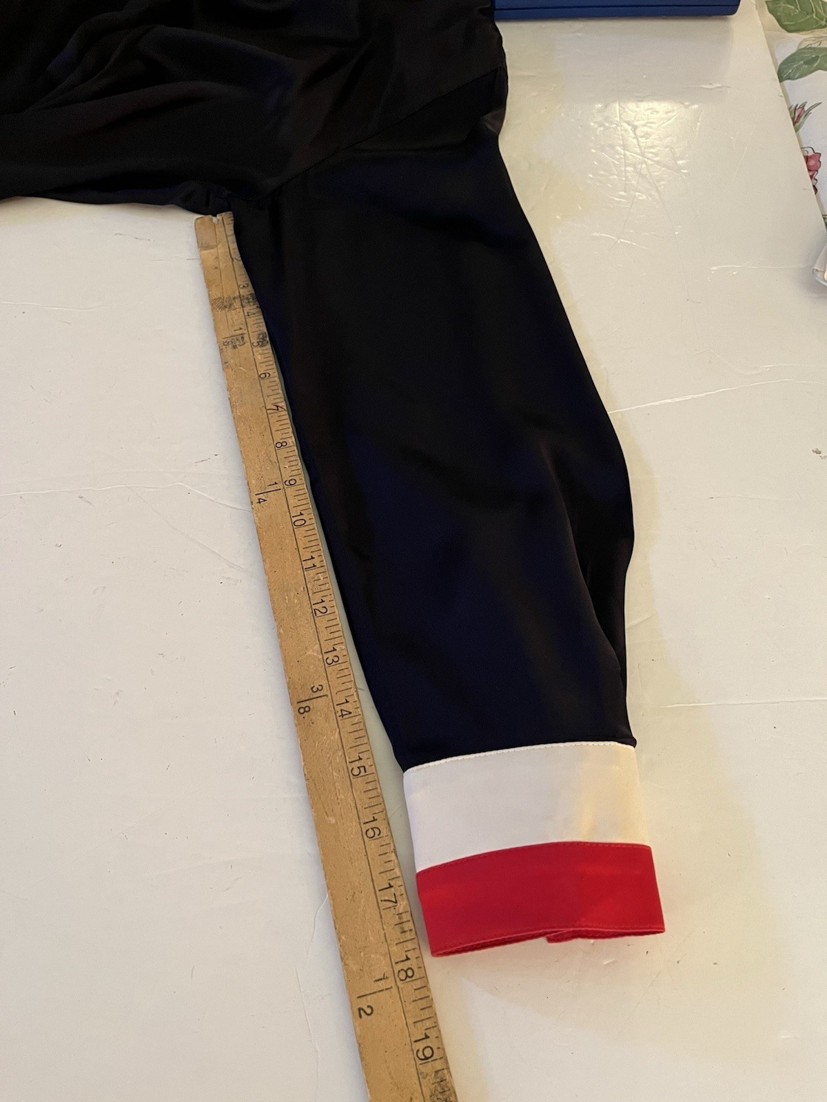 Escada Margaretha Ley 100% Silk Size 40 Vintage Blouse, Navy Red, White, READ