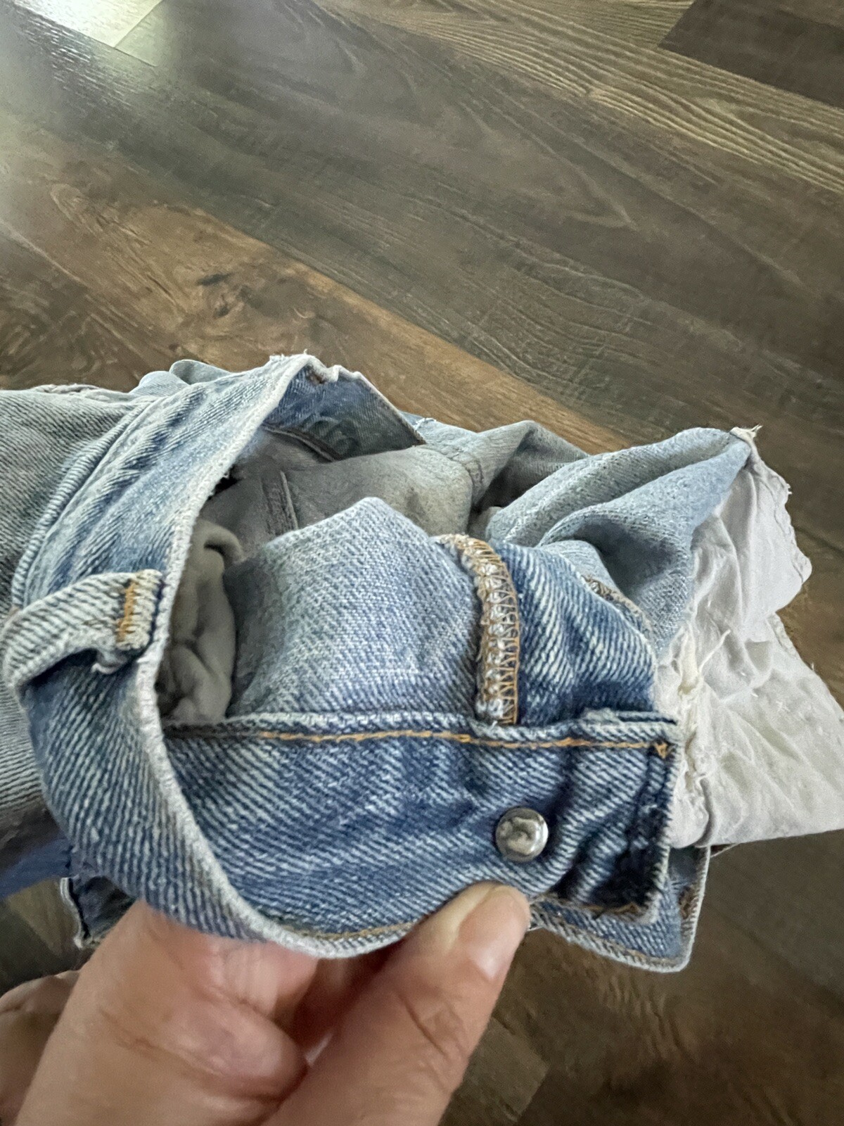 Levi&rsquo;s Flare Blue Jeans Orange Tab Denim Patches Handcraft W28 L29.5