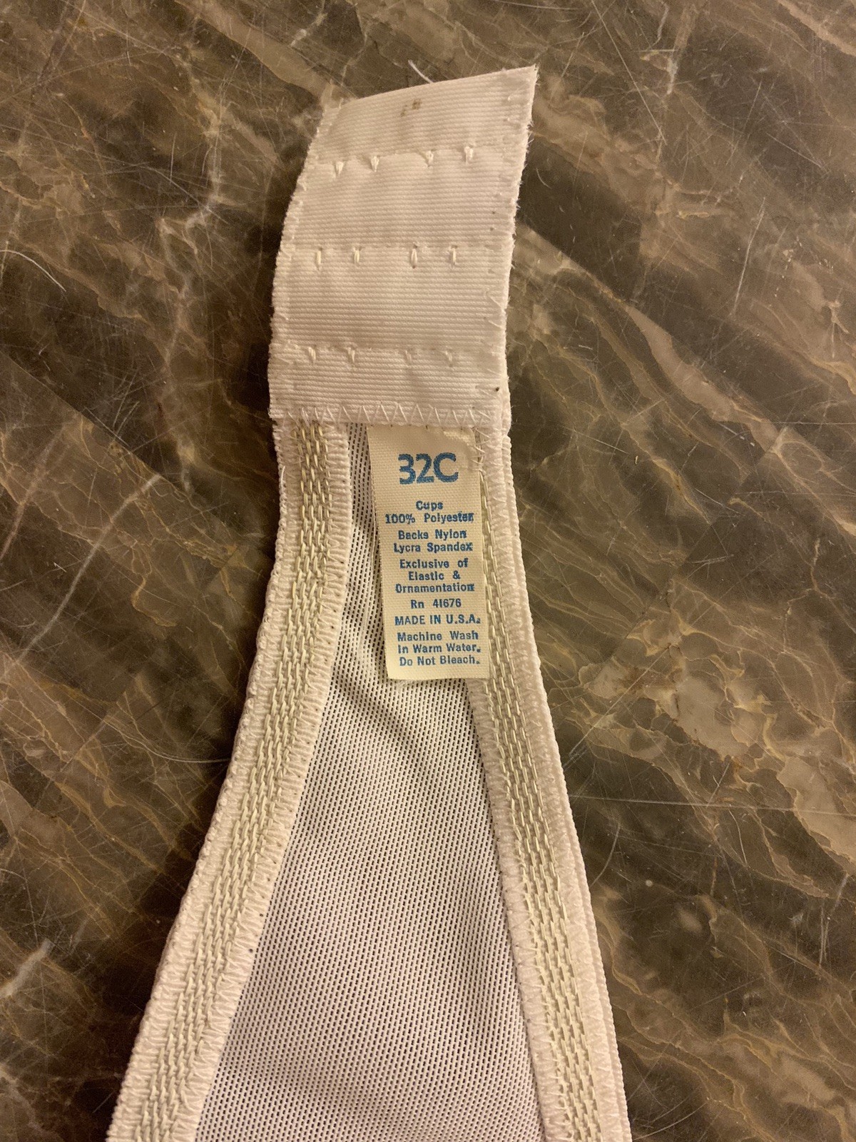 Vintage Strapless Bra White Underwire Seamless Nylon Lycra Spandex 1970s NEW 32C