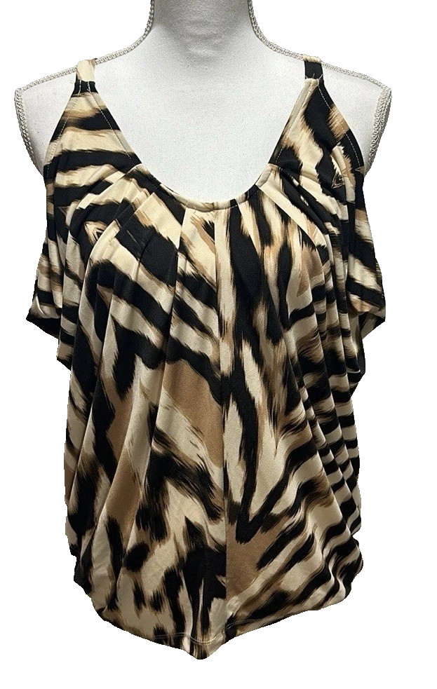 New‎ York & Company Vtg 90s Y2K Tank Small Animal Retro BRATZ Cheetah Girl Top
