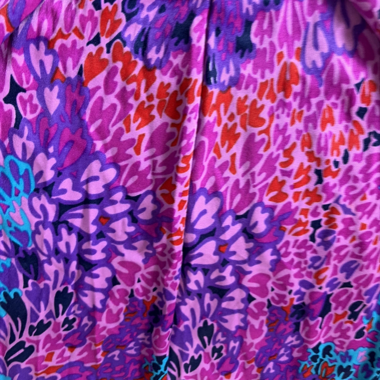 Vintage 70s E-Stewart Maxi Dress Purple Red Psychedelic Print Pool Beach Size 10