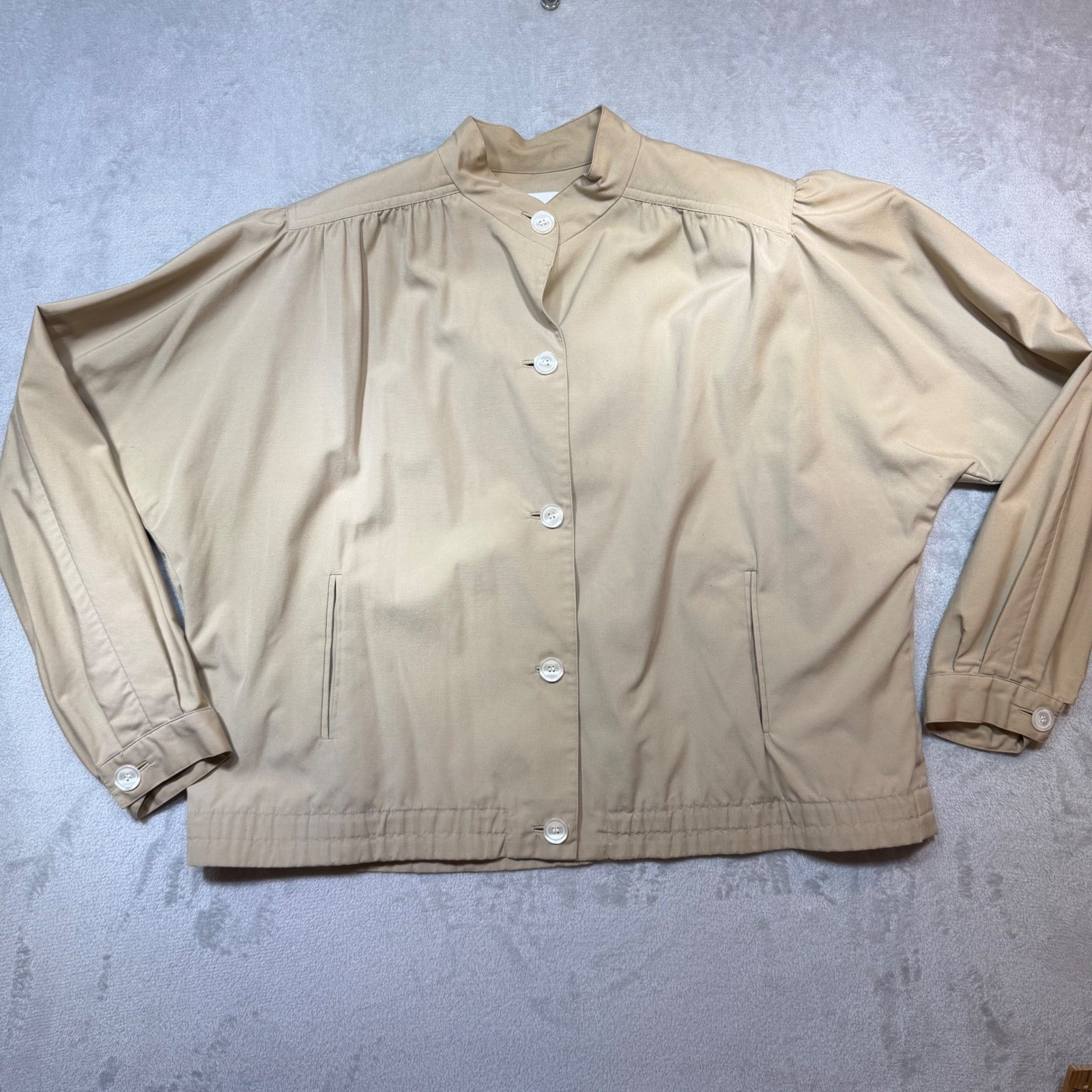 Vintage 80s Roth-LeCover Sport Tan Cotton Blend Dolman Sleeve Jacket Size M L