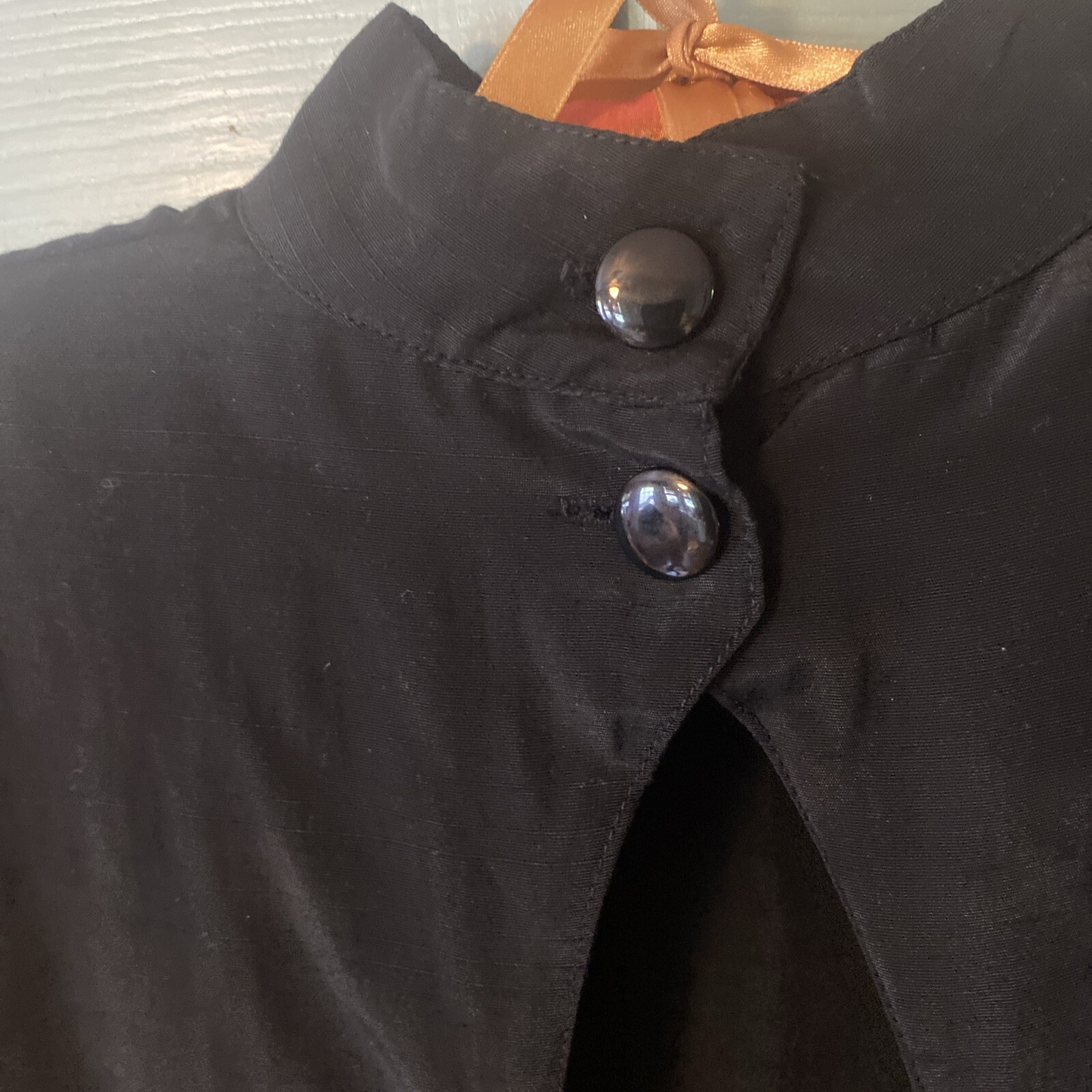 1980s Michael Blair Black Peplum Open Back Dress Small 1930s Style