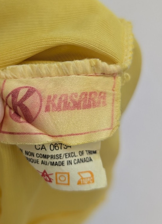 Kasara Vintage Camisole Slip Top Size S Yellow Tank