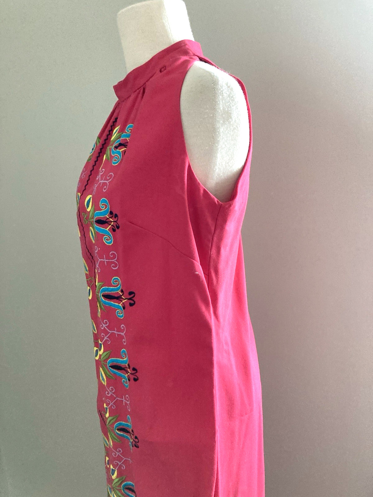 Vintage Bordados Mary Vi Mexican Embroidered Maxi Dress Peasant S